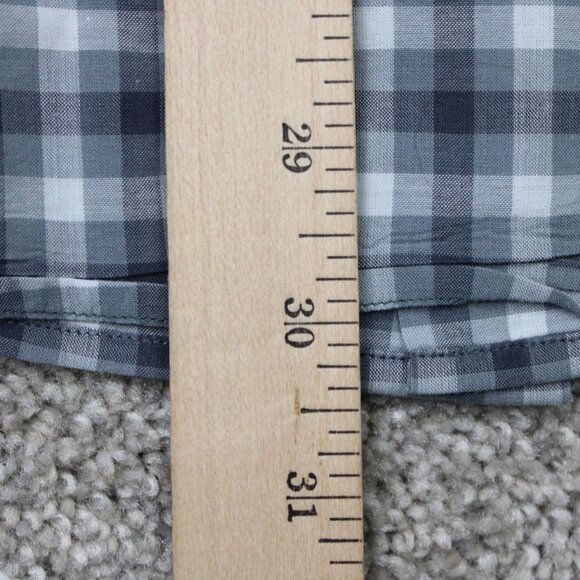 John Varvatos Shirt Men XL Gray Plaid Wire Collar & Cuffs 100% Cotton L/S Button - Picture 12 of 13